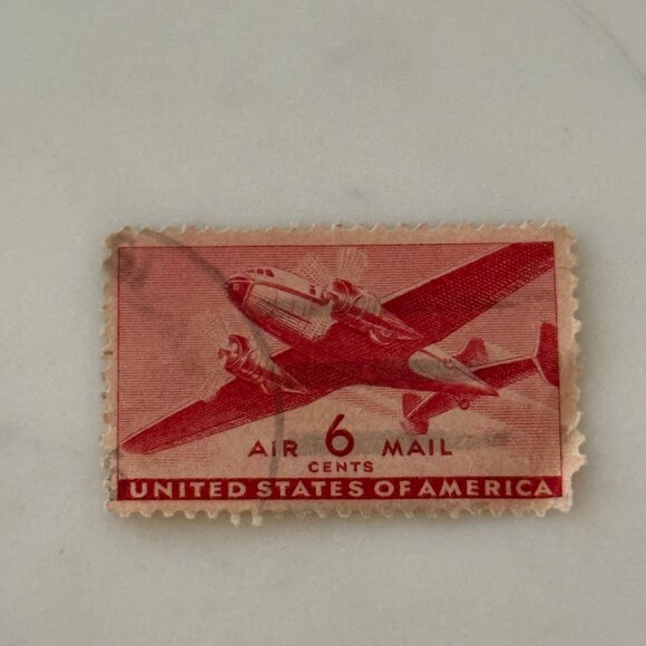 6¢ DC-4 Skymaster US Air Mail Stamp - Posted - Picture 3 of 4